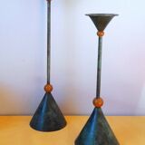 Metal candlesticks, Memphis 1980.