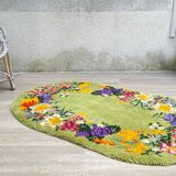 Oval rug from the 70s in pure wool 144x88cm