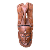 Masque africain en bois et pierre incrustée, Côte d'Ivoire 1979