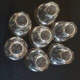 Set of 7 faceted glasses with gold edging