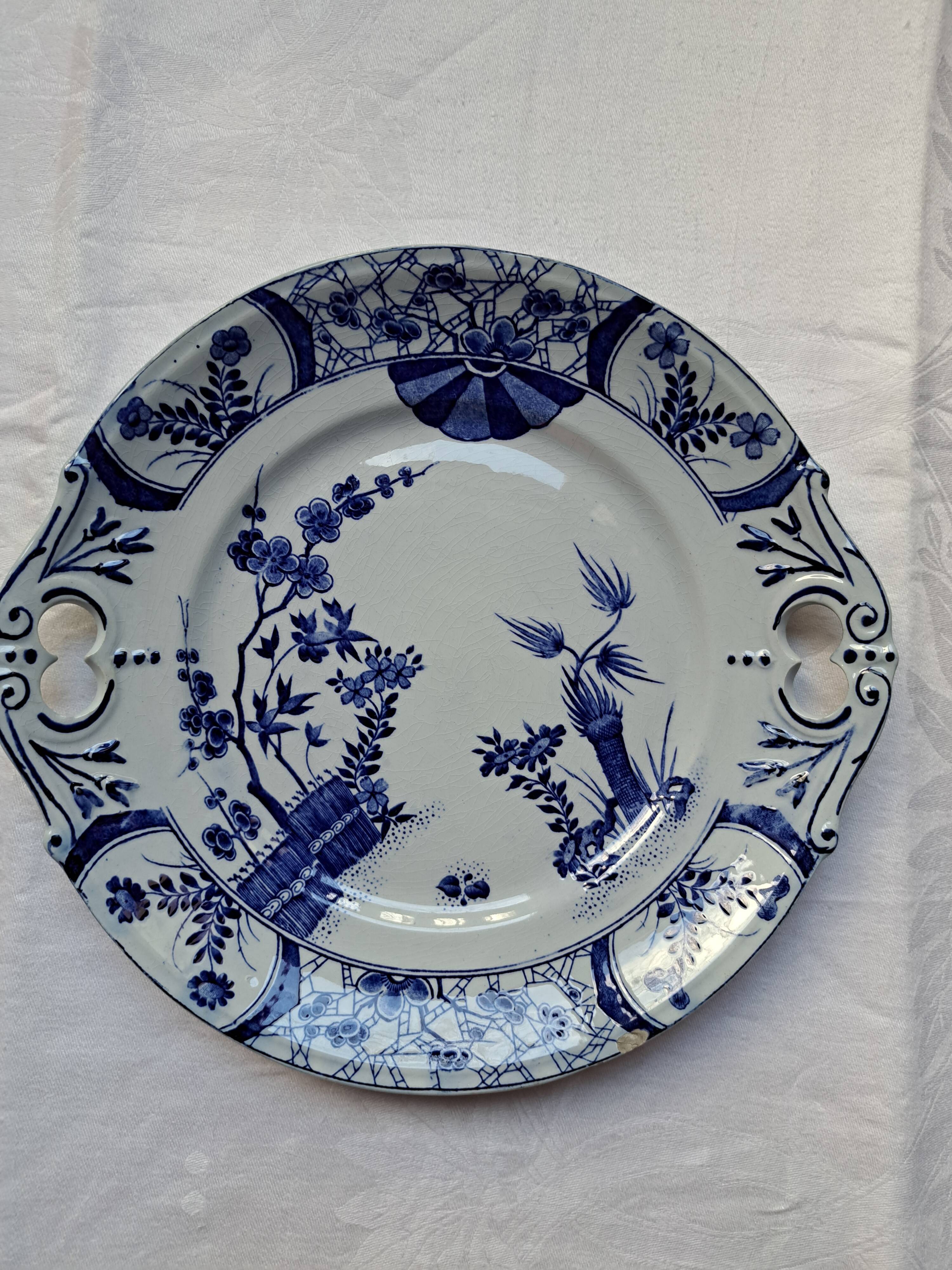 Plat de service Creil & Montereau "Japon" 25cm