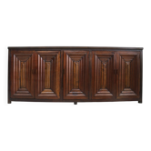 Buffet brutaliste espagnol en bois massif sculpté