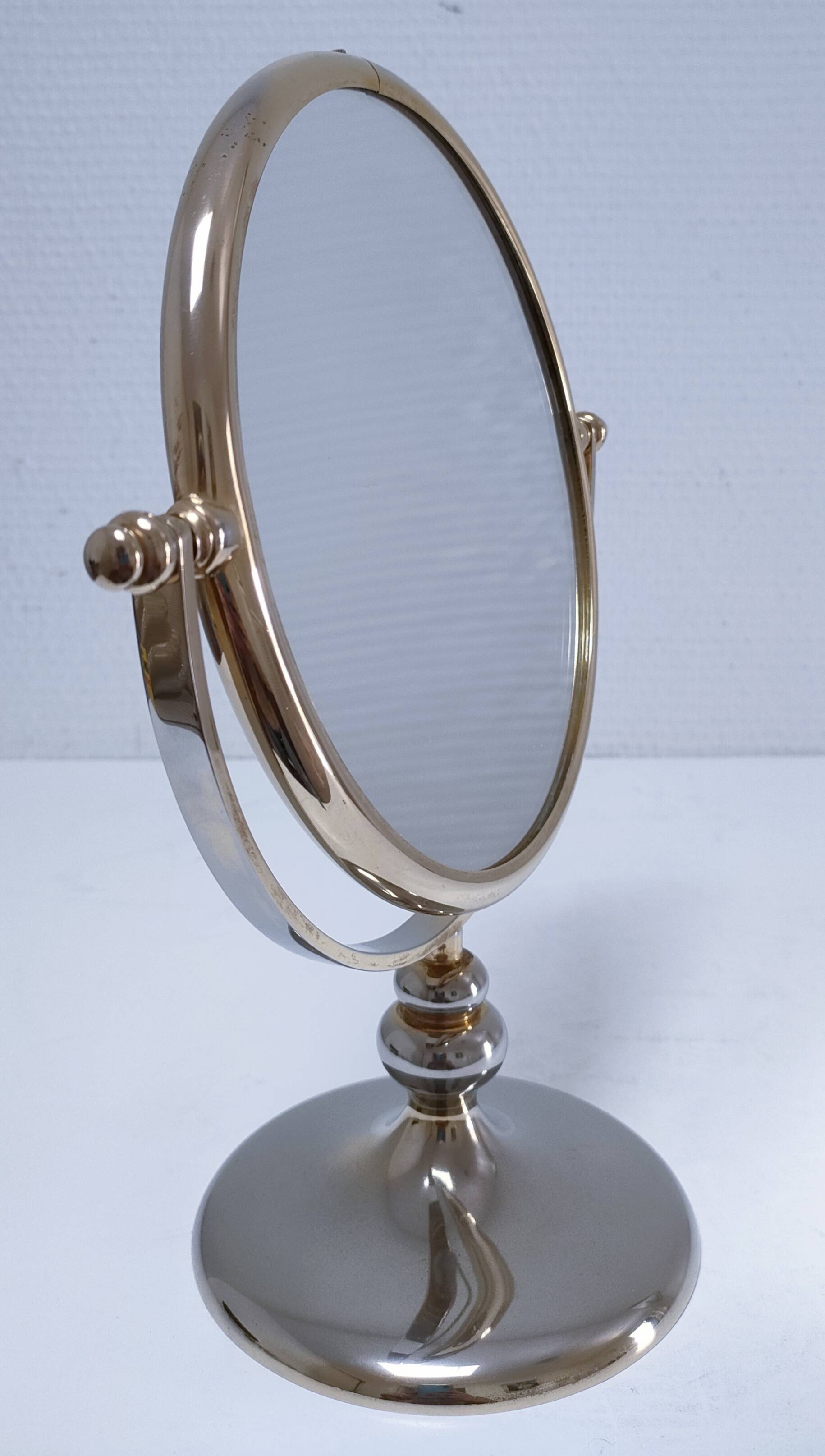 Miroir deux faces métal deux patines vintage