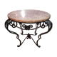 Wrought iron and marble coffee table