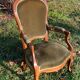 Fauteuil Voltaire Louis Philippe en velours vert bois XIX