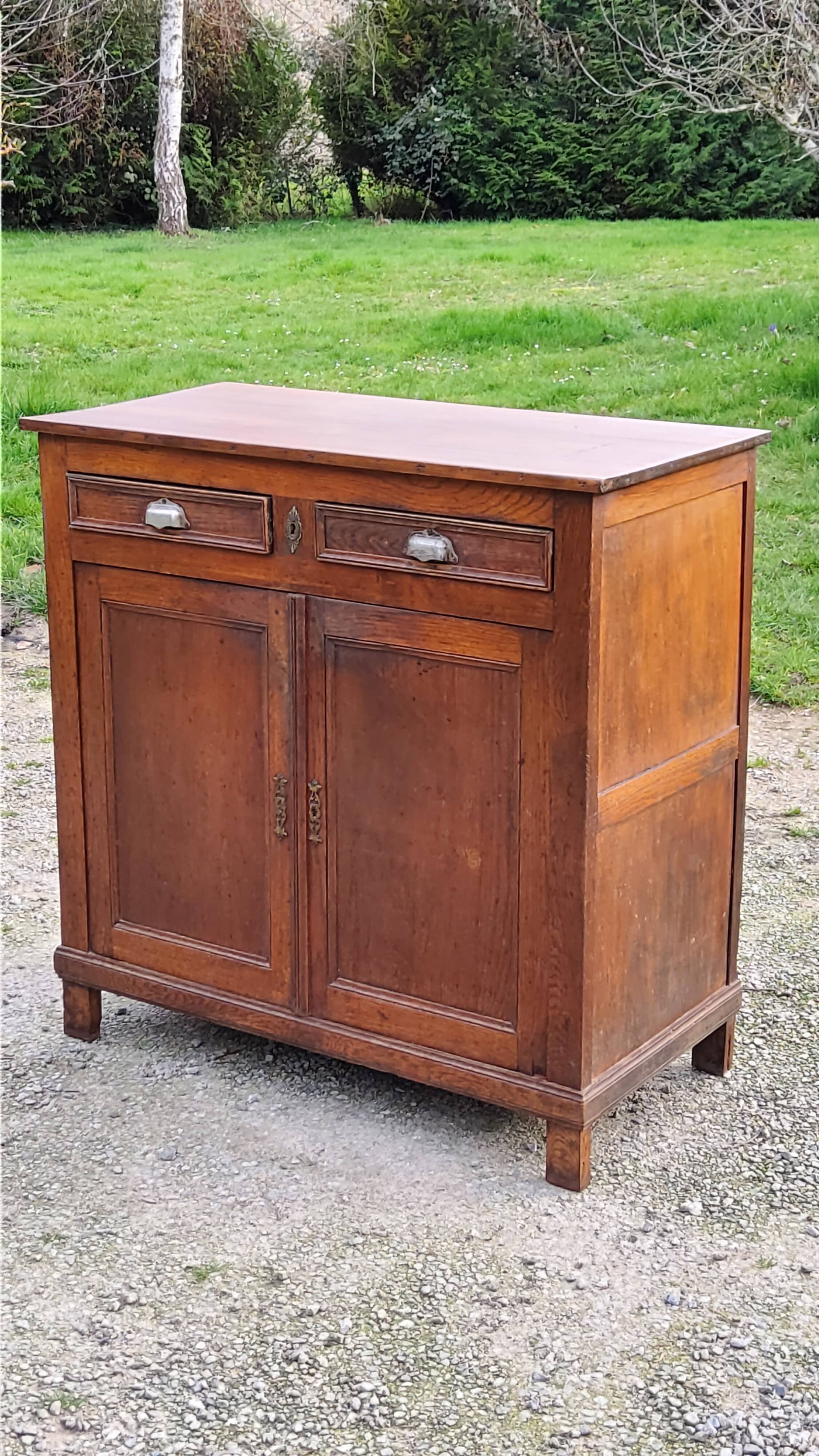 Parisian sideboard in solid oak and solid poplar early 20th century