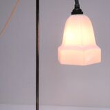 Art deco lamp silver and opaline brass