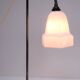 Lampe art déco laiton argenté et opaline
