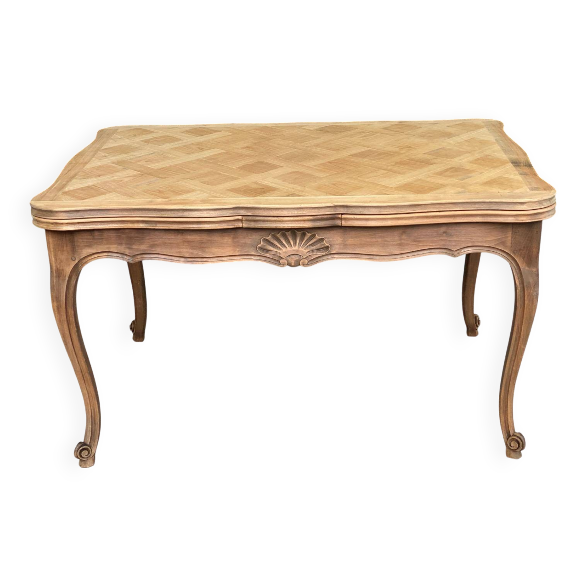 Louis XV extendable dining table, 18th century, renovated in solid oak 230cm