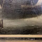 19th century oil on canvas, Low Tide, Framed Seascape