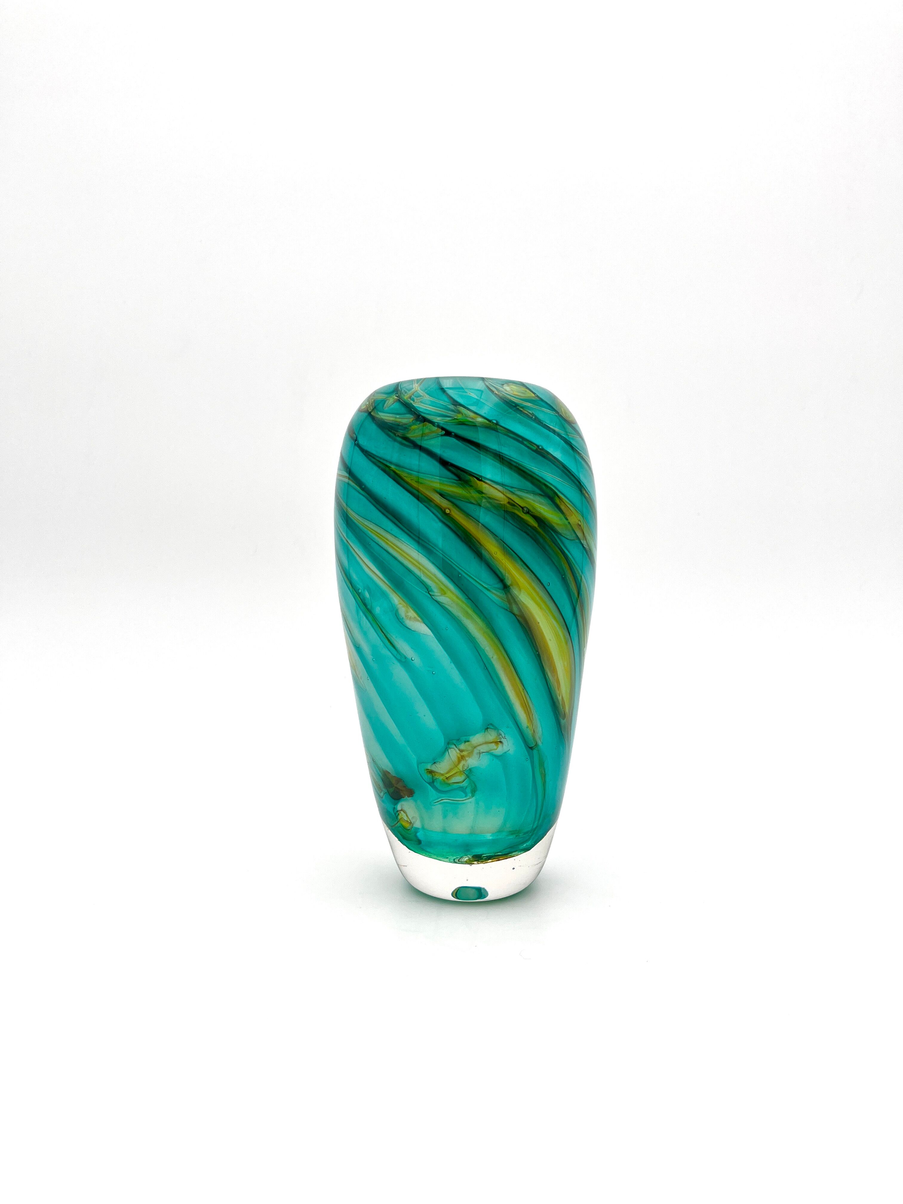 Bubble Glass Vase Signed Didier Saba Biot 2001