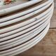 Set of 12 old flat plates with flower decorations - Salins