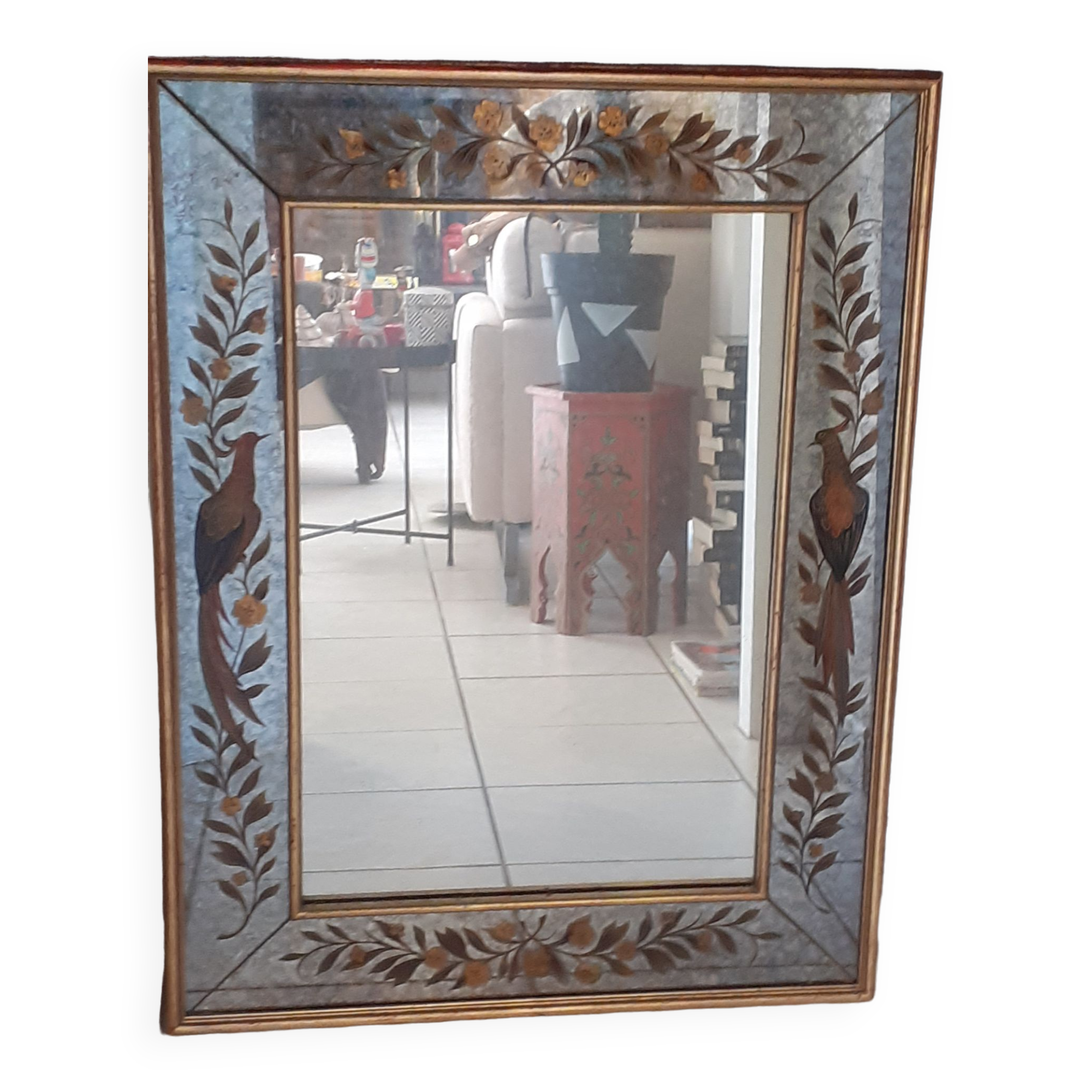 Silkscreened mirror from the 1960s