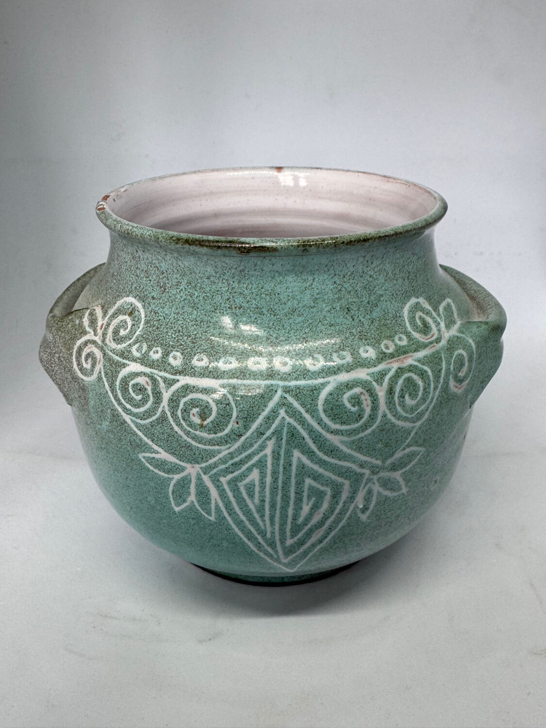 Green ceramic pot Le Frasnois