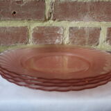 4 flat plates from Arcoroc model "rosaline"