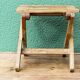 Folding slatted wood stool