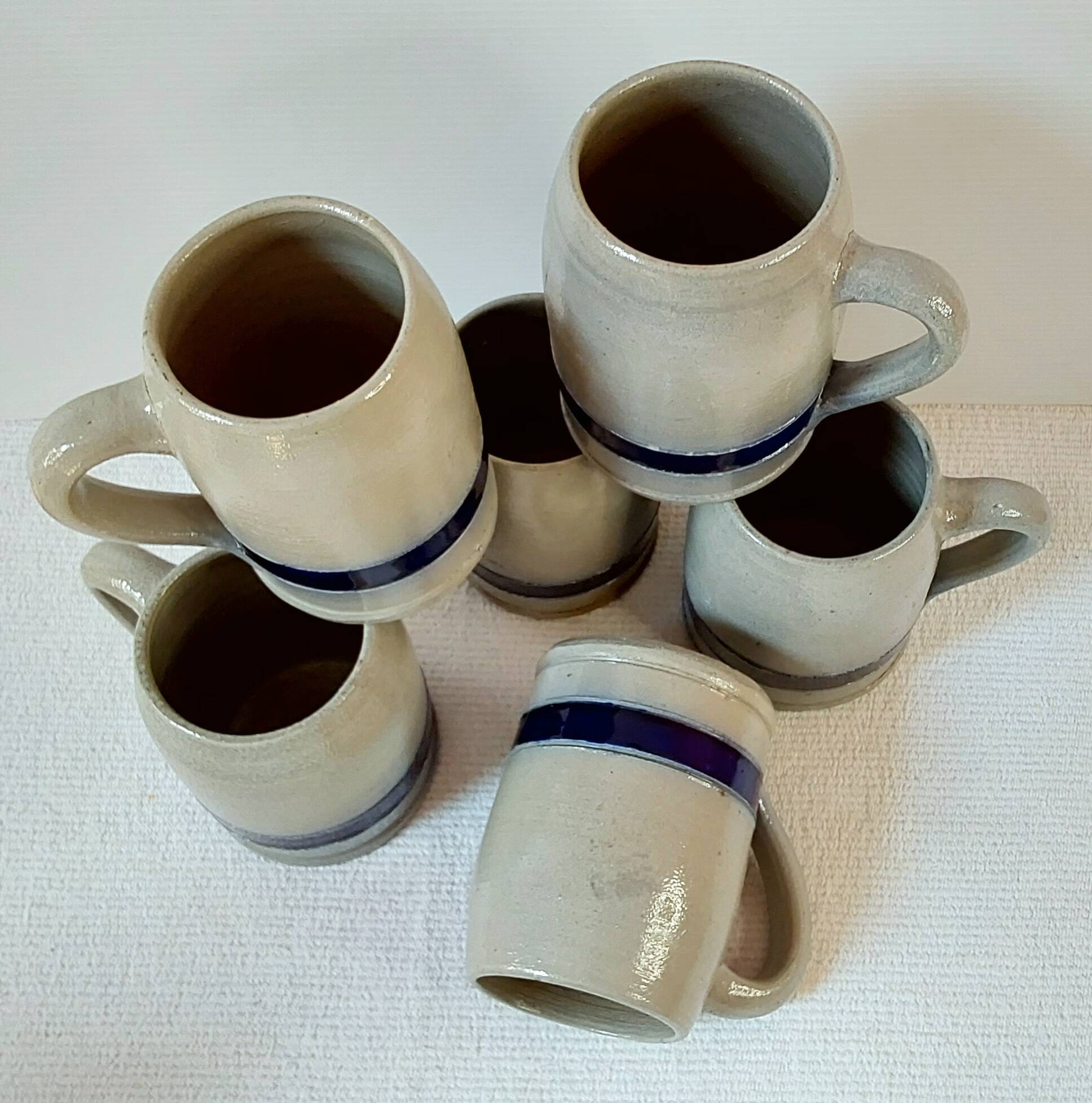 Six real sandstone mugs