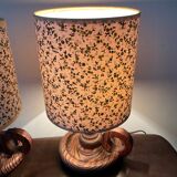 Pair of Scandinavian wooden lamps from the 60s
