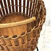 Vintage bamboo and wicker planter basket