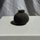 Minuscule black round pot in Indonesian terracotta H7 D7
