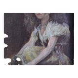 Jeune fille au tambourin Provence peinture ancienne HSP