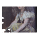 Young girl with tambourine Provence old painting HSP