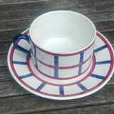 Large cup set and its porcelain sub-cup from Creil & Montereau HBCM model Béarn