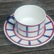 Ensemble de grande tasse et sa sous tasse en porcelaine de Creil & Montereau HBCM modèle Béarn