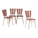 4 chaises de jardin rouges, c.1920