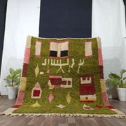 Tapis en laine artisanal marocain, grande taille 250x150 cm, fait main