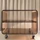 Chariot de service vintage en lucite fumé marron – Attribué à Michel Dum