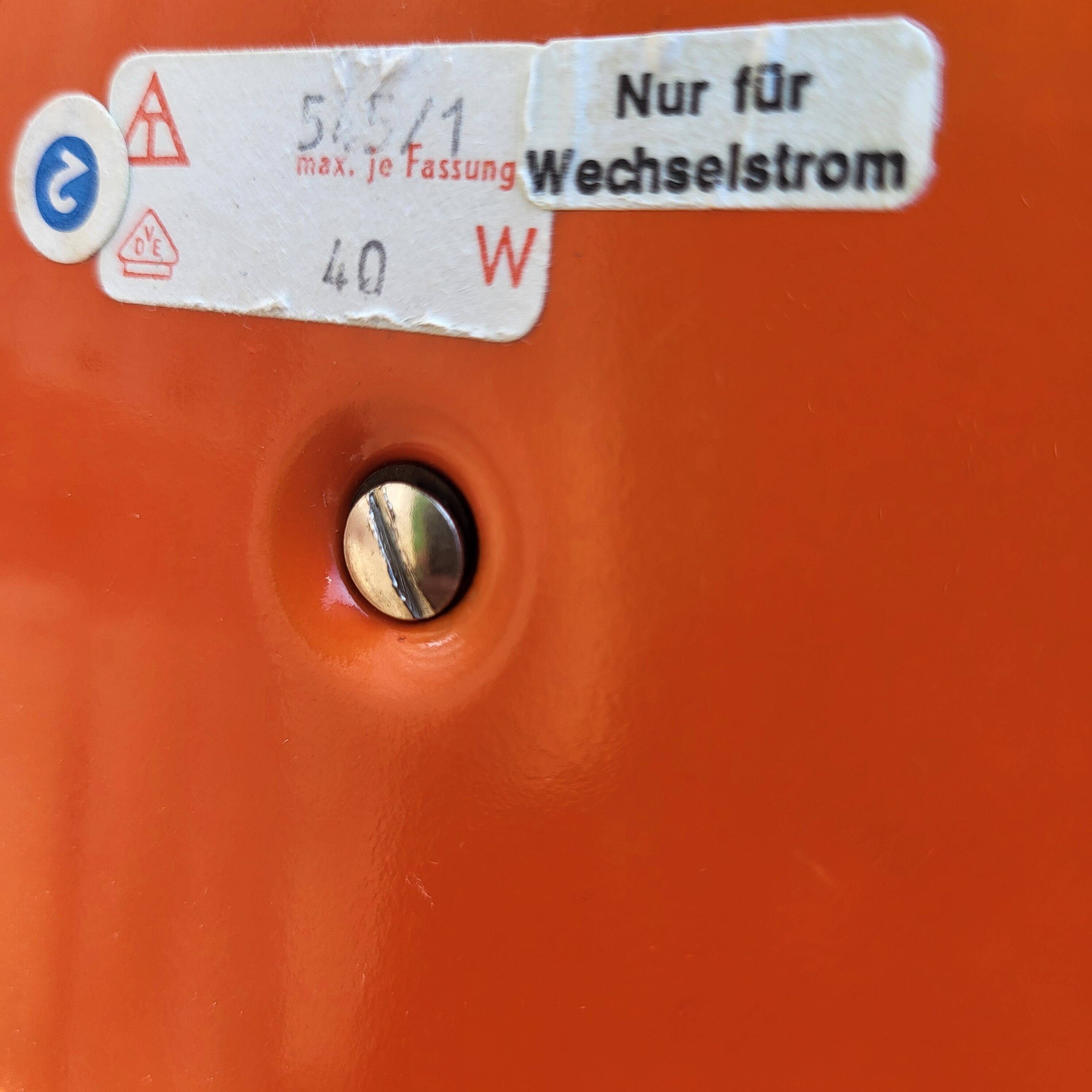 Orange pop bedside lamp 1970