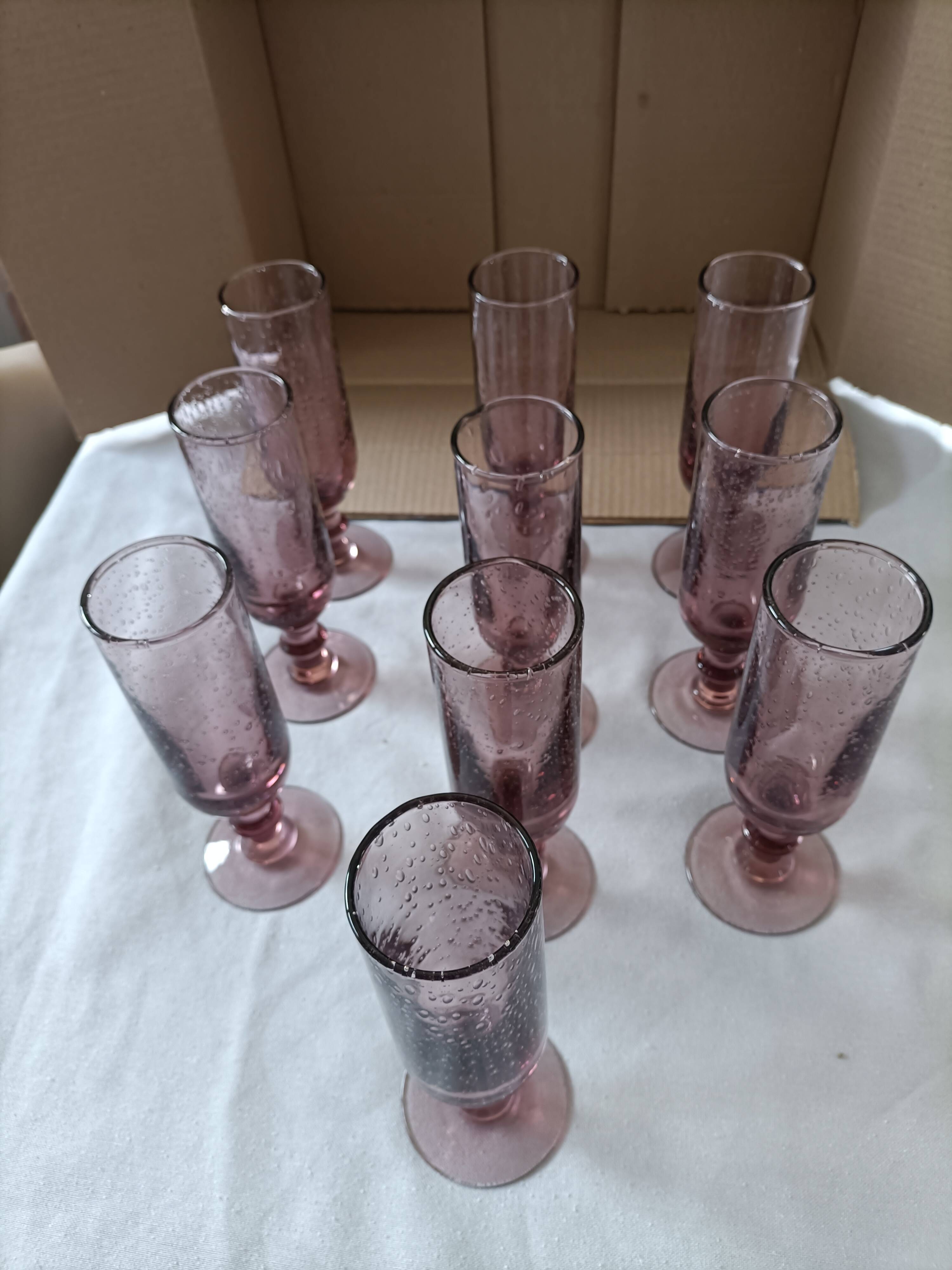 Flûtes a champagne verre bullé 10