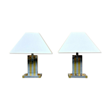 Table lamp for lumica braas & chrome