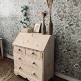 English chest of drawers topped with a sloping secretary