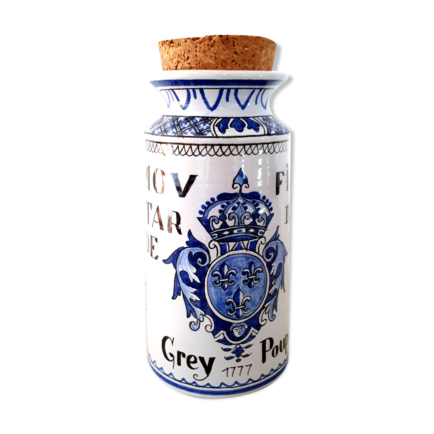 Pot en faience style apothicaire Grey Poupon