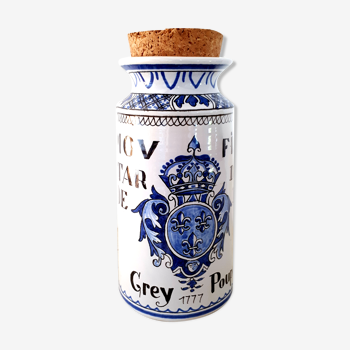 Pot in faience apothecary style Grey Poupon