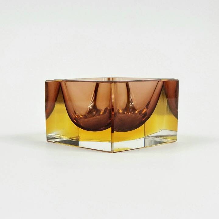 Sommerso Murano Glass Ashtray by Flavio Poli for Seguso, Italy, 1970s