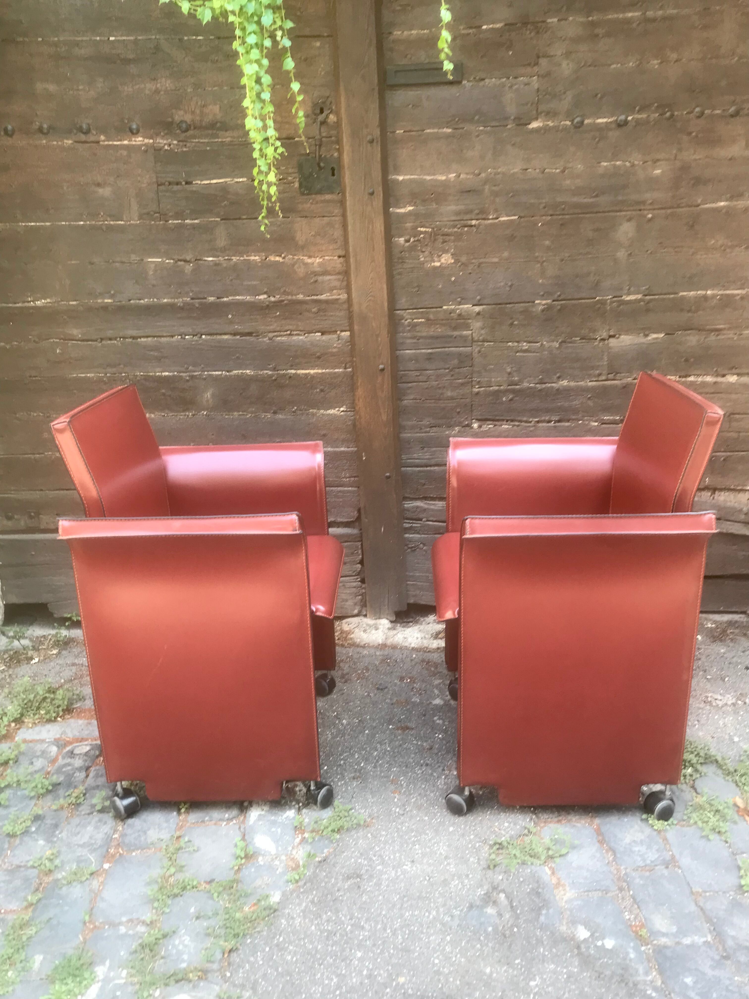 Pair of leather armchairs 1970