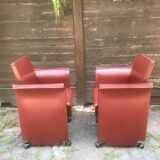 Pair of leather armchairs 1970