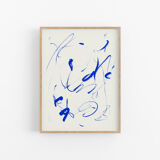Peinture bleue abstraite giclée print