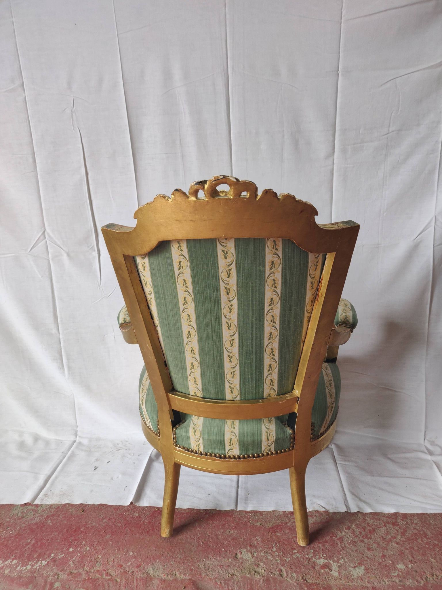 Armchair to the queen Louis XVl style gilded wood nineteenth century
