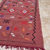 Handmade wool Berber rug: Moroccan Kilim Boho floor rug