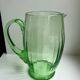 Art deco green glass pitcher / carafe 30s-40s