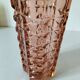 Vintage pink pressed glass vase – Windsor Rosaline model by Luminarc