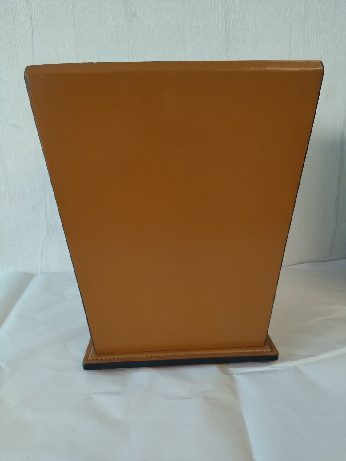 Leather wastebasket