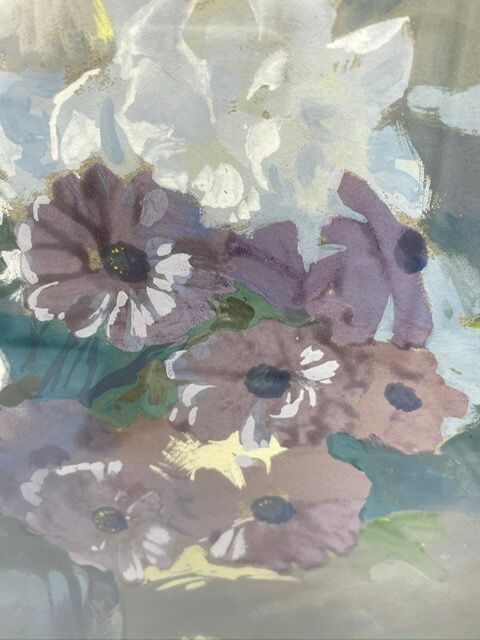 Ancient painting, still life with flowers, 20th century by Georges Ritleng (1875-1972)