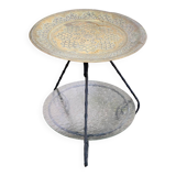 1970s round Moroccan side table