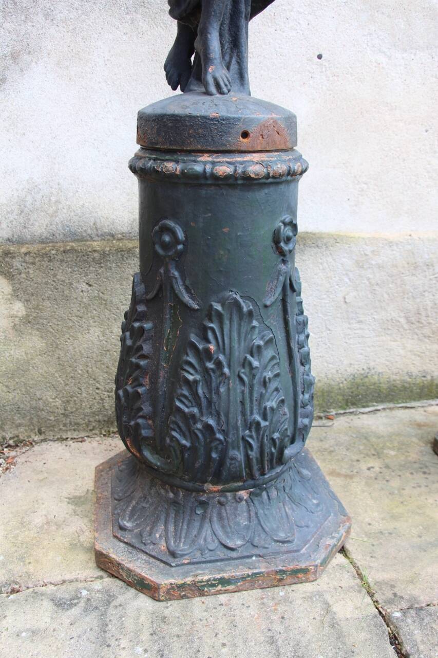 pair of cast iron torchères from the 19th century, foundry L. Gasne in Tusey