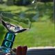 4 vintage blue footed champagne glasses